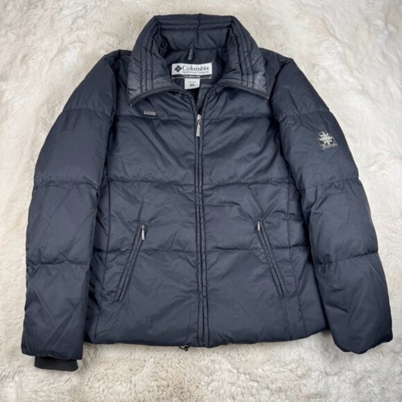 Columbia Women's Black Down Feather Puffer Jacket Coat Zippered Size Medium - Picture 1 of 7